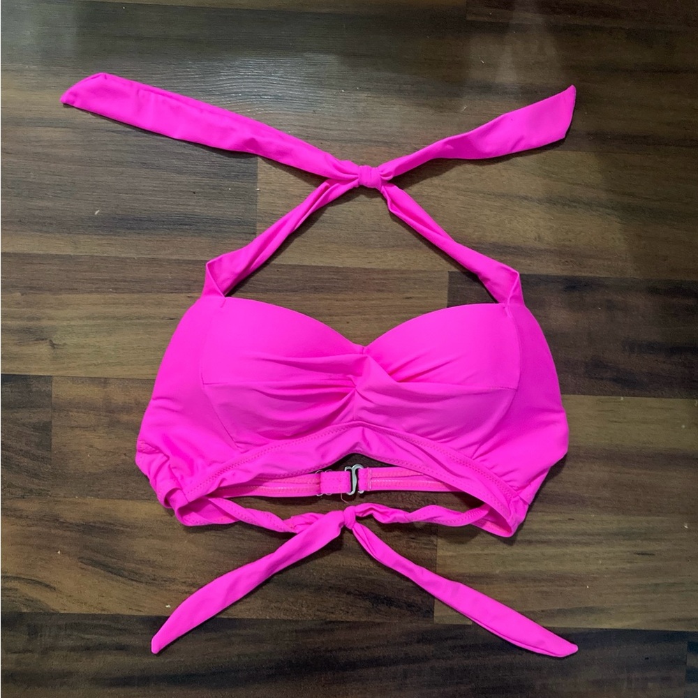 Tempt Me Hot Pink Halter Bikini Top